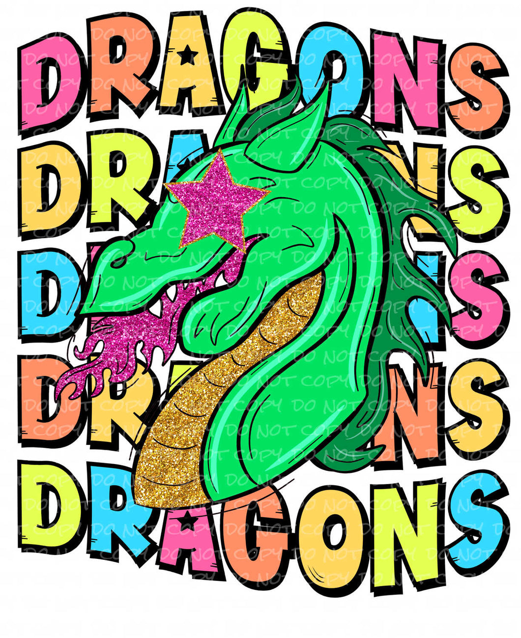 Dragons Colorful | DTF Ready to Press or Sublimation Transfer