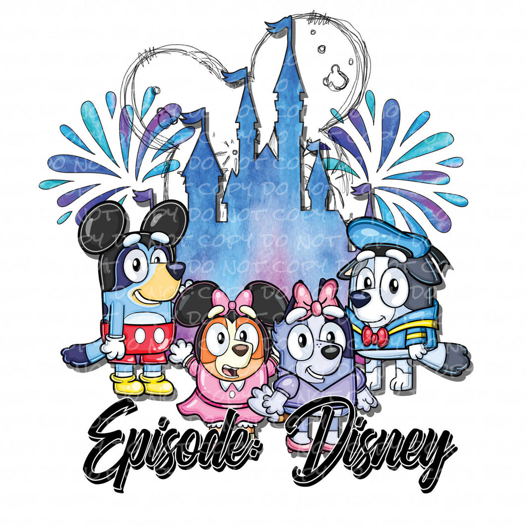 Kids Orlando Vacation Cartoon Dogs | DTF Ready to Press or Sublimation Transfer