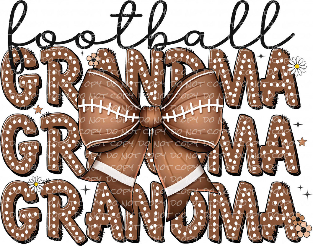 Football Grandma Coquette | DTF Ready to Press or Sublimation Transfer