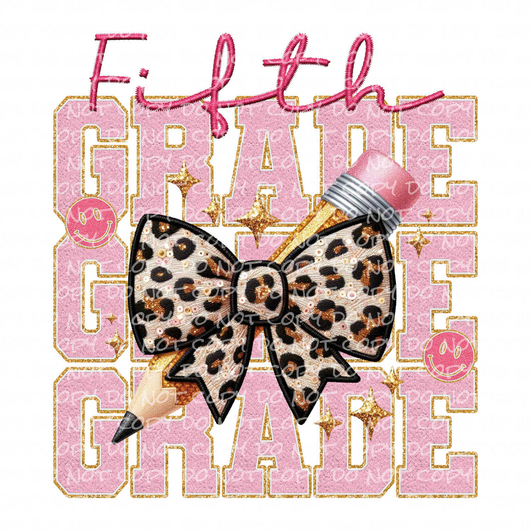 Fifth Grade Faux Patch | DTF Ready to Press or Sublimation Transfer