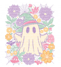 Load image into Gallery viewer, Floral Ghost with optional sleeve design | DTF Ready to Press or Sublimation Transfer
