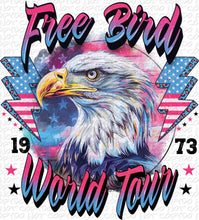 Load image into Gallery viewer, Free Bird World Tour | DTF Ready to Press or Sublimation Transfer
