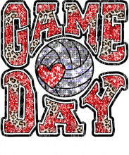 Load image into Gallery viewer, Game Day Volleyball (Blue/Red/Green) | DTF Ready to Press or Sublimation Transfer
