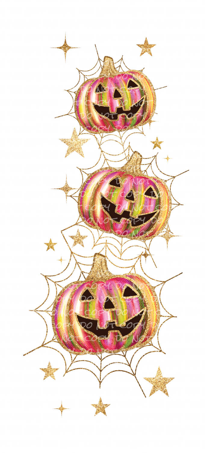 Ghost with Pumpkins - optional sleeve design available | DTF Ready to Press or Sublimation Transfer