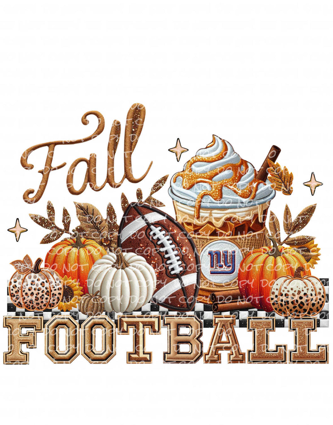 Fall & Football Faux Patch - Gi_ants | DTF Ready to Press or Sublimation Transfer