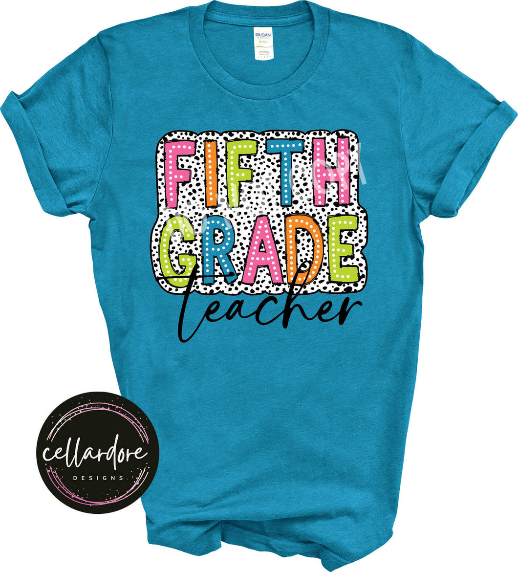 Fifth Grade Teacher Dalmatian Tee