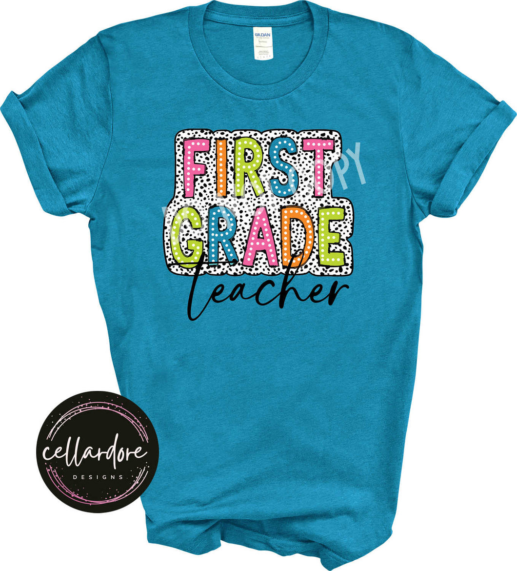 First Grade Teacher Dalmatian Tee