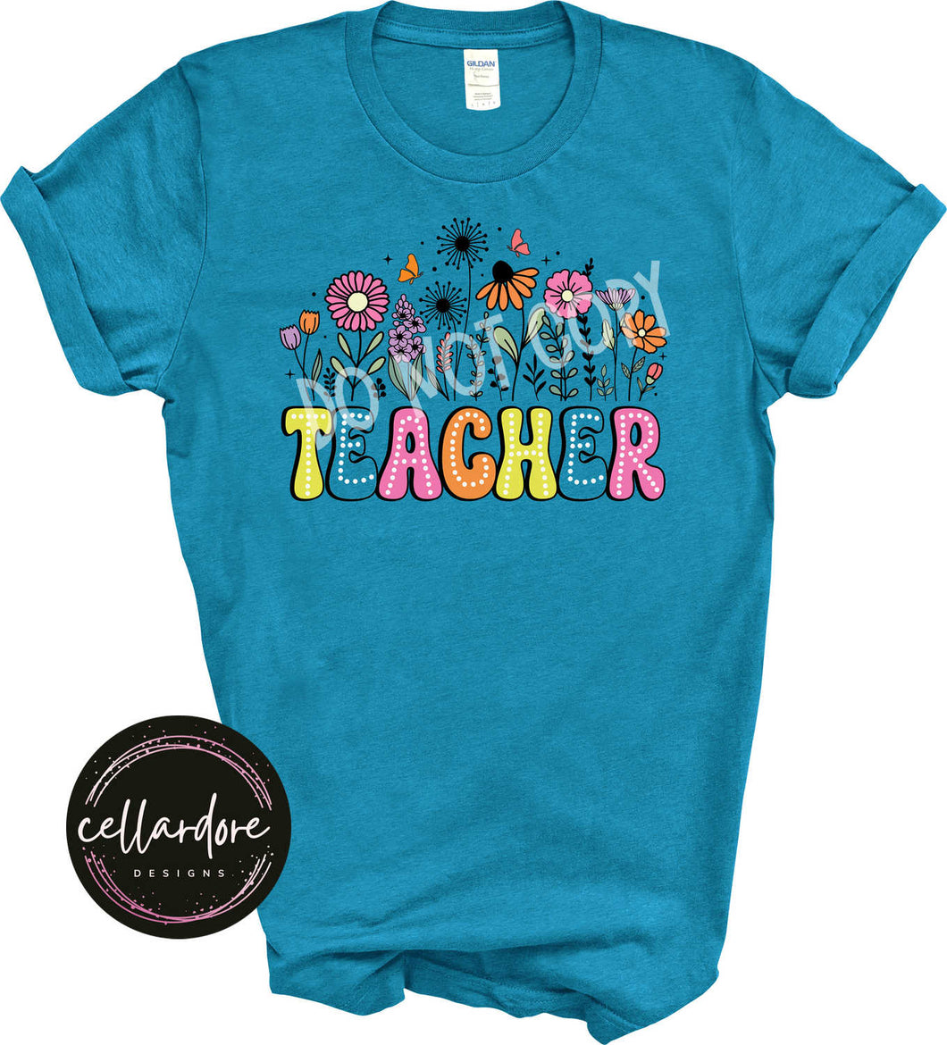 Floral Teacher Tee