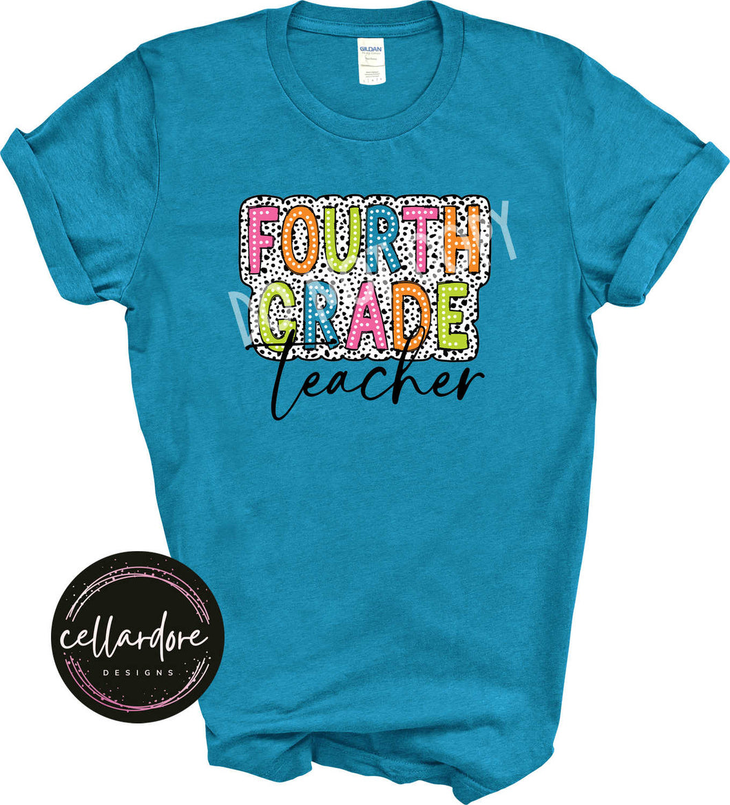 Fourth Grade Teacher Dalmatian Tee