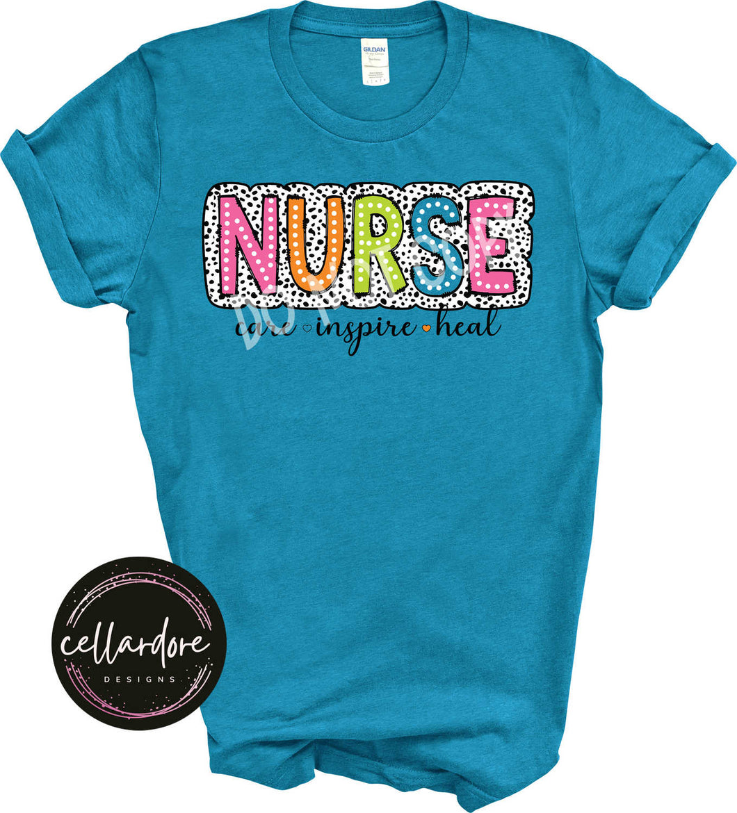 Nurse Dalmatian Tee (Care Inspire Heal)