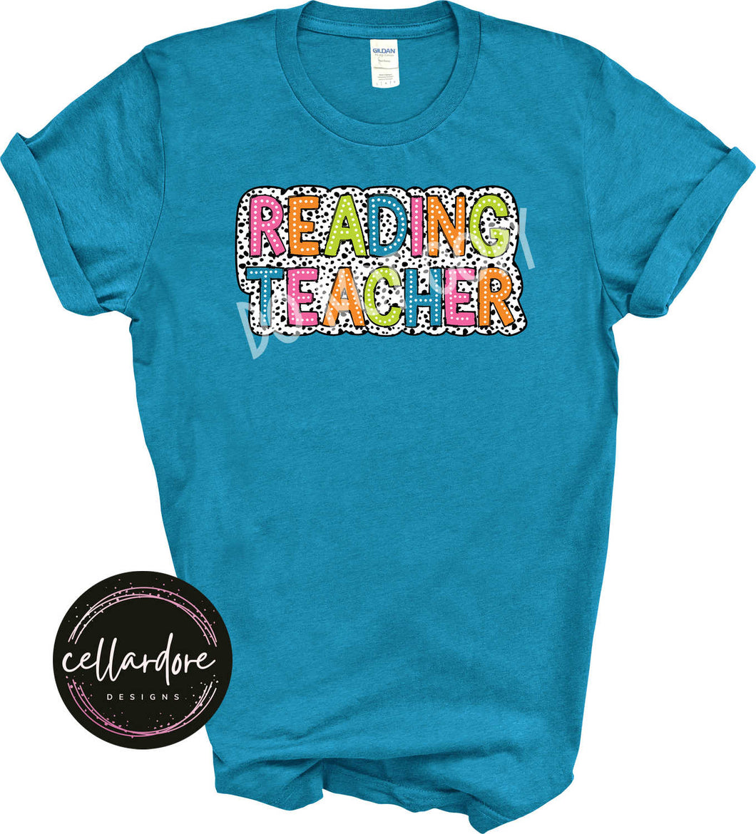 Reading Teacher Dalmatian Tee