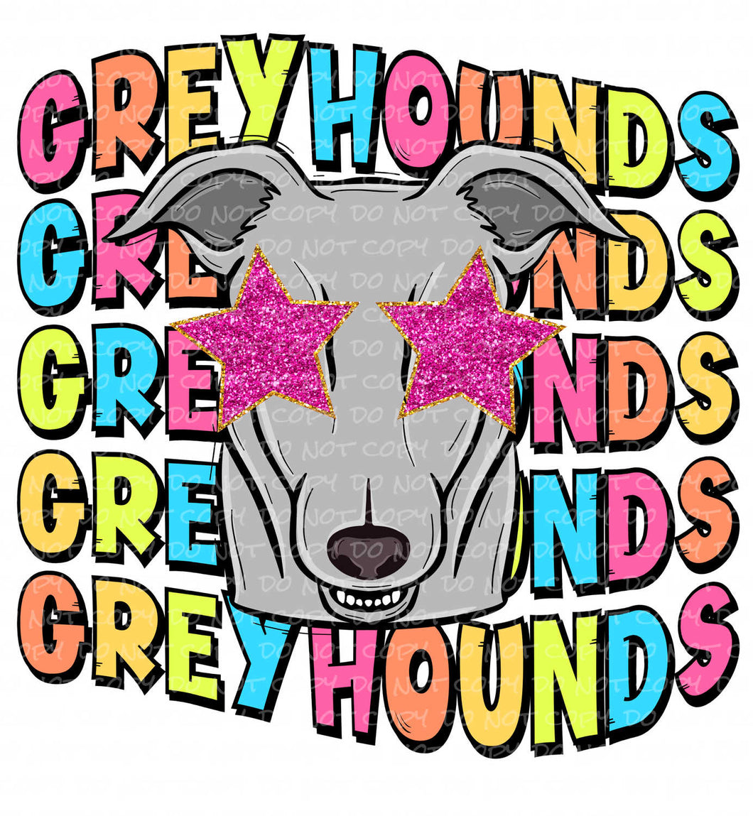 Greyhounds Colorful | DTF Ready to Press or Sublimation Transfer