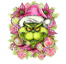 Load image into Gallery viewer, Pink Green One Christmas with optional sleeve design | DTF Ready to Press or Sublimation Transfer
