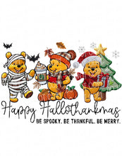 Load image into Gallery viewer, Happy Hallothankmas (Be Spooky Be Thankful Be Merry) | DTF Ready to Press or Sublimation Transfer
