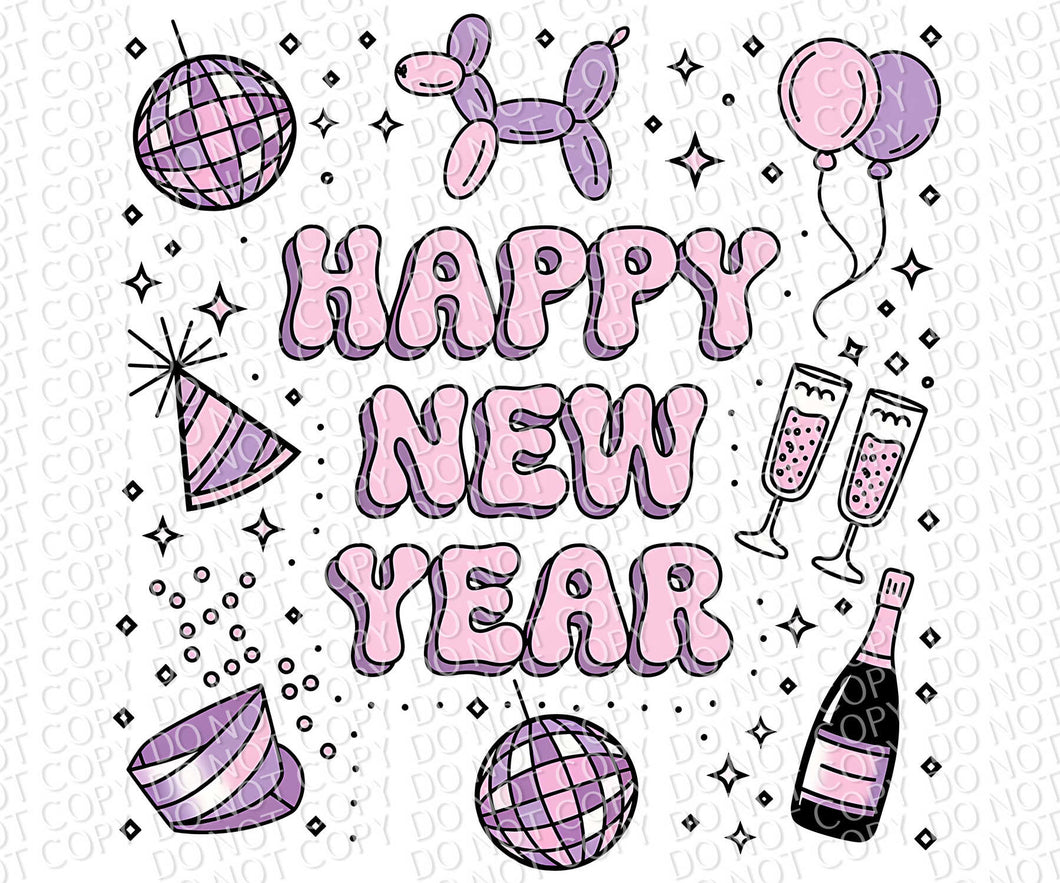 Happy New Year | DTF Ready to Press or Sublimation Transfer