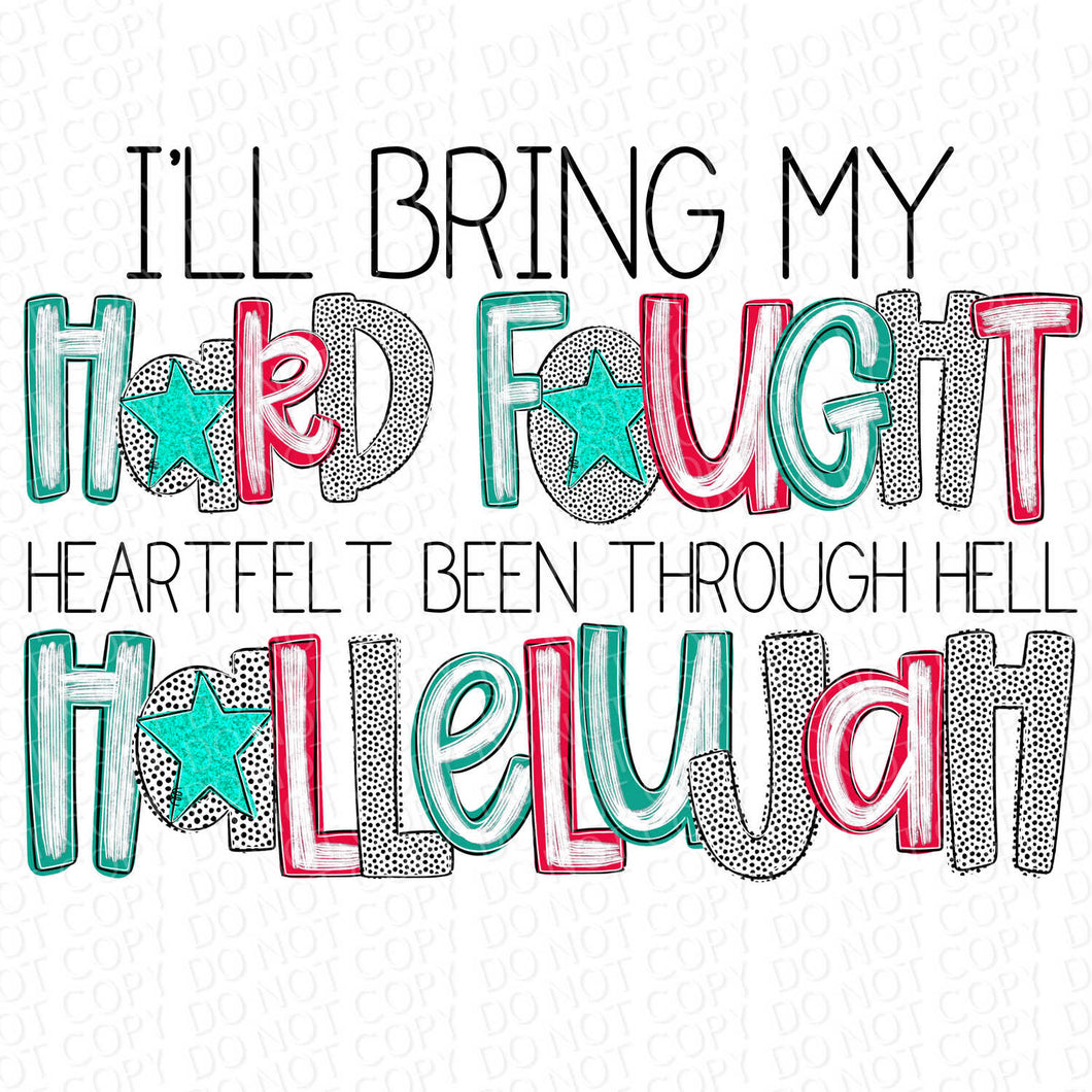 Heartfelt Hallelujah Colorful | DTF Ready to Press or Sublimation Transfer