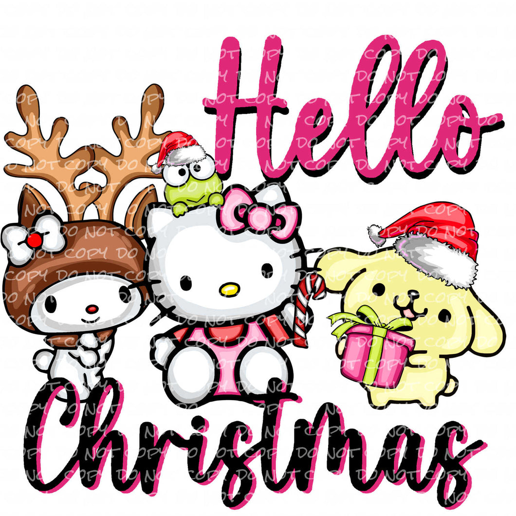 Hello Christmas | DTF Ready to Press or Sublimation Transfer