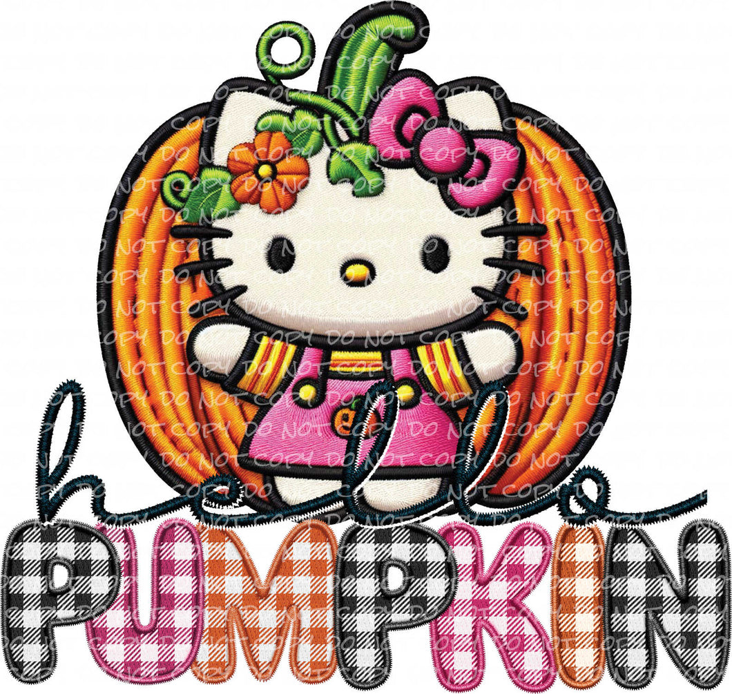 Hello Pumpkin Faux Patch | DTF Ready to Press or Sublimation Transfer