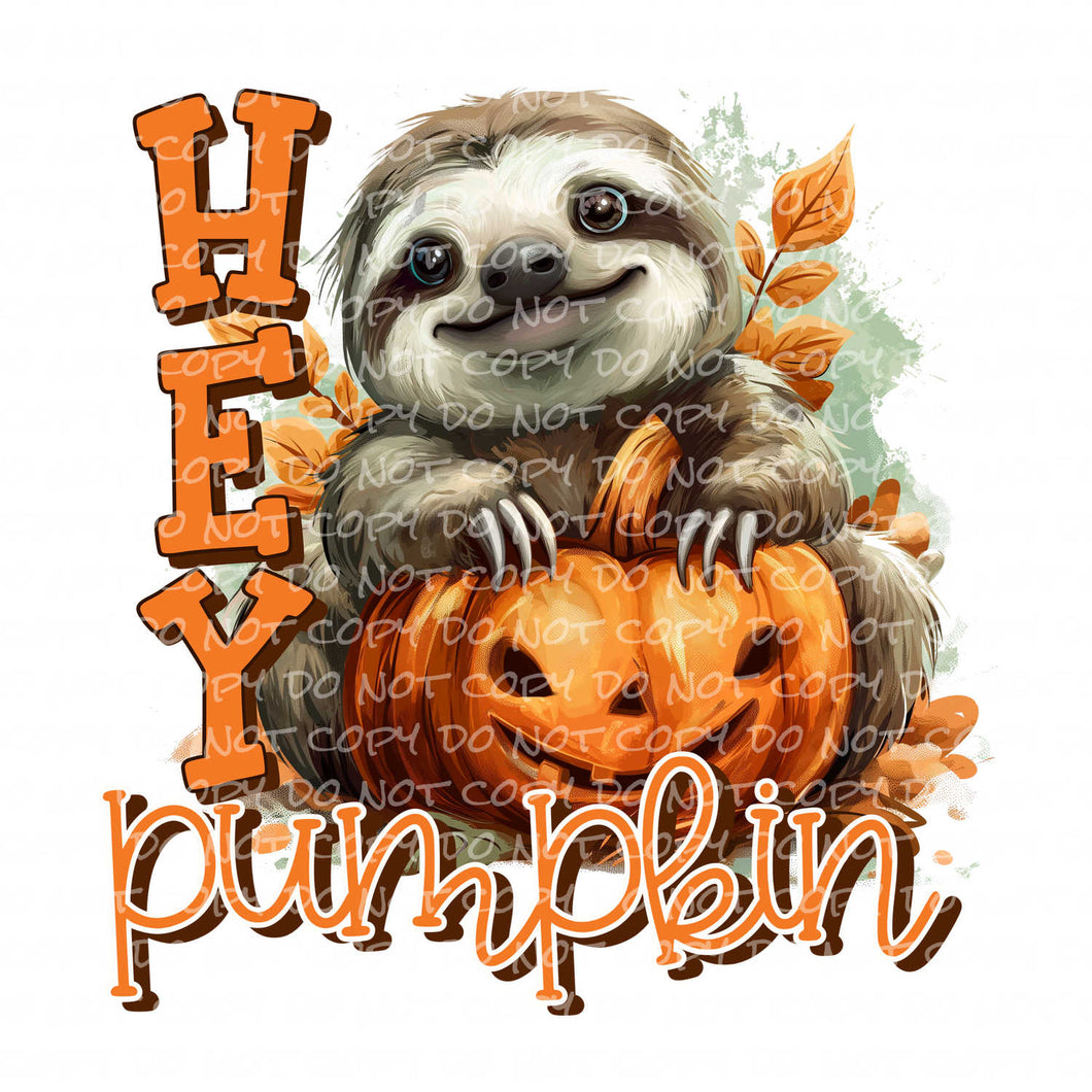 Hey Pumpkin, Sloth | DTF Ready to Press or Sublimation Transfer