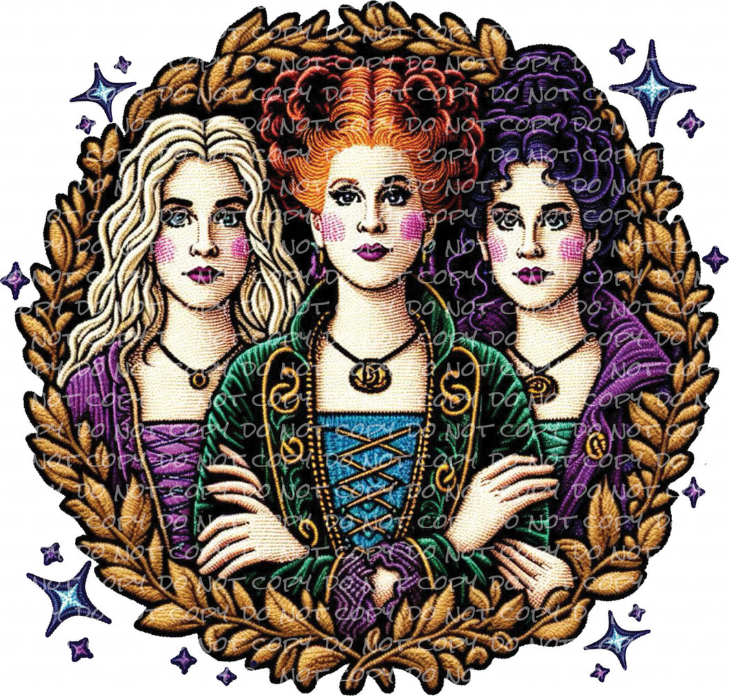 3 Witches Faux Patch | DTF Ready to Press or Sublimation Transfer