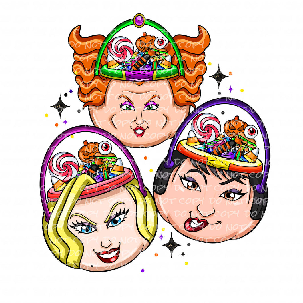 Halloween Buckets - Witches | DTF Ready to Press or Sublimation Transfer