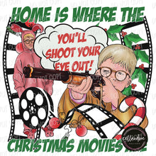 Load image into Gallery viewer, Home is Where the Christmas Movies Are with optional sleeve | DTF Ready to Press or Sublimation Transfer
