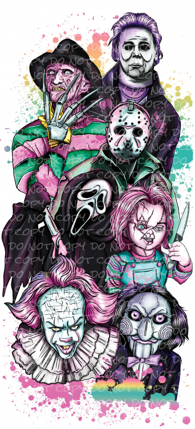 Halloween Scary Horror Squad with optional sleeve | DTF Ready to Press or Sublimation Transfer