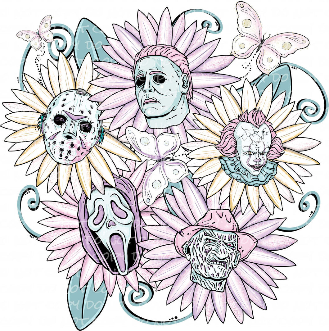 Horror Flowers | DTF Ready to Press or Sublimation Transfer