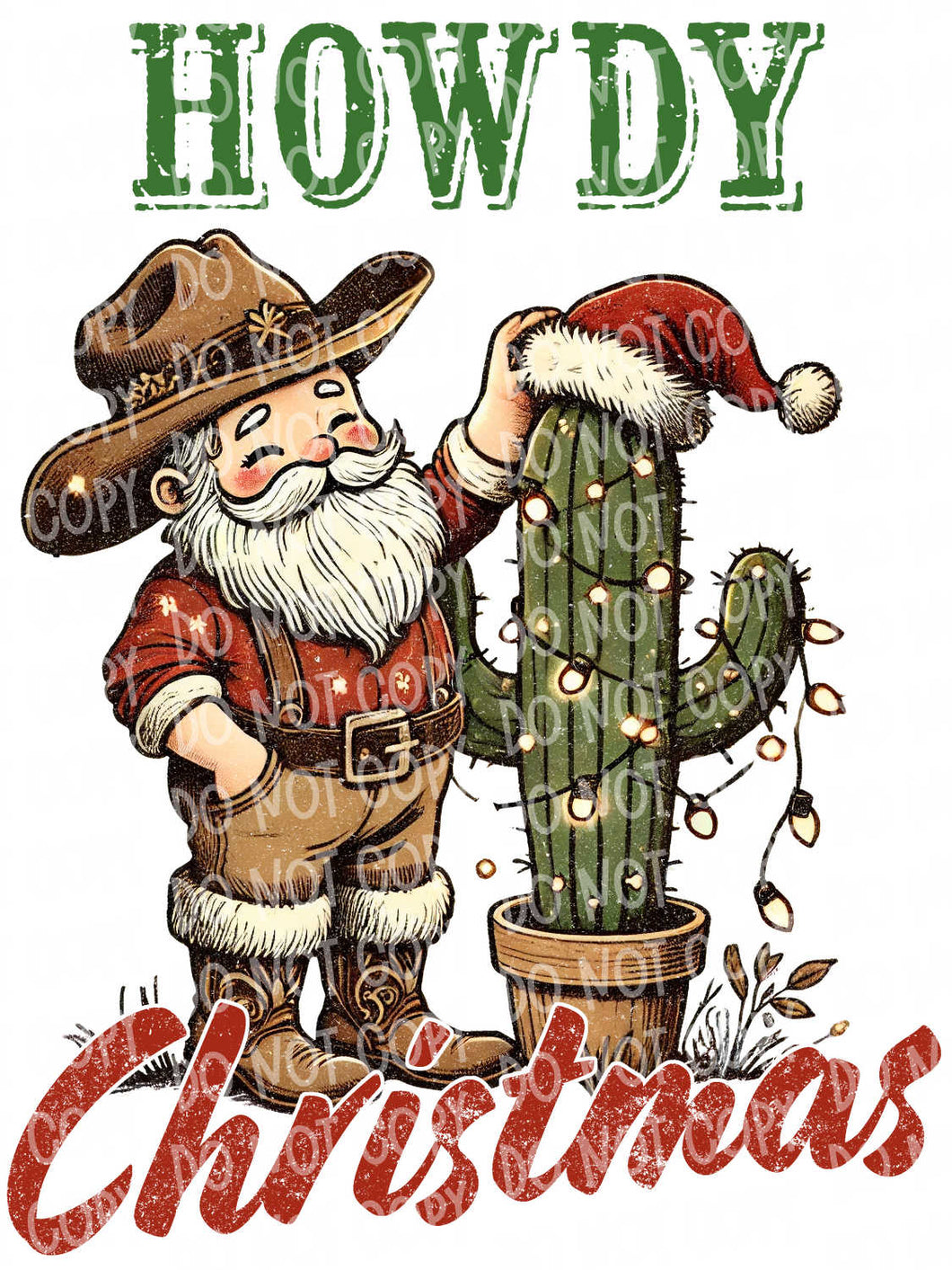 Howdy Christmas | DTF Ready to Press or Sublimation Transfer