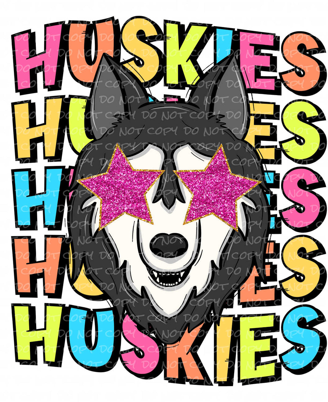 Huskies Colorful | DTF Ready to Press or Sublimation Transfer