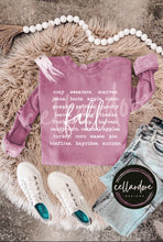 Load image into Gallery viewer, Fall Words Sweatshirt - Completed Apparel Item
