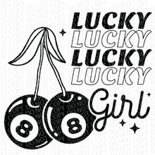 Load image into Gallery viewer, Lucky Girl Cherry 8 Balls | DTF Ready to Press or Sublimation Transfer
