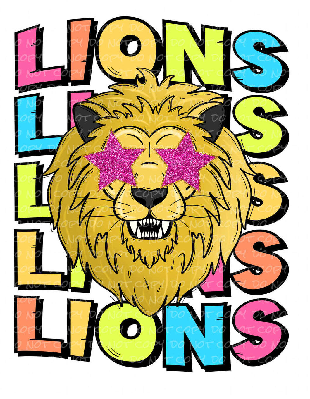 Lions Colorful | DTF Ready to Press or Sublimation Transfer