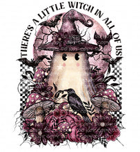 Load image into Gallery viewer, Little Witch with optional sleeve design | DTF Ready to Press or Sublimation Transfer
