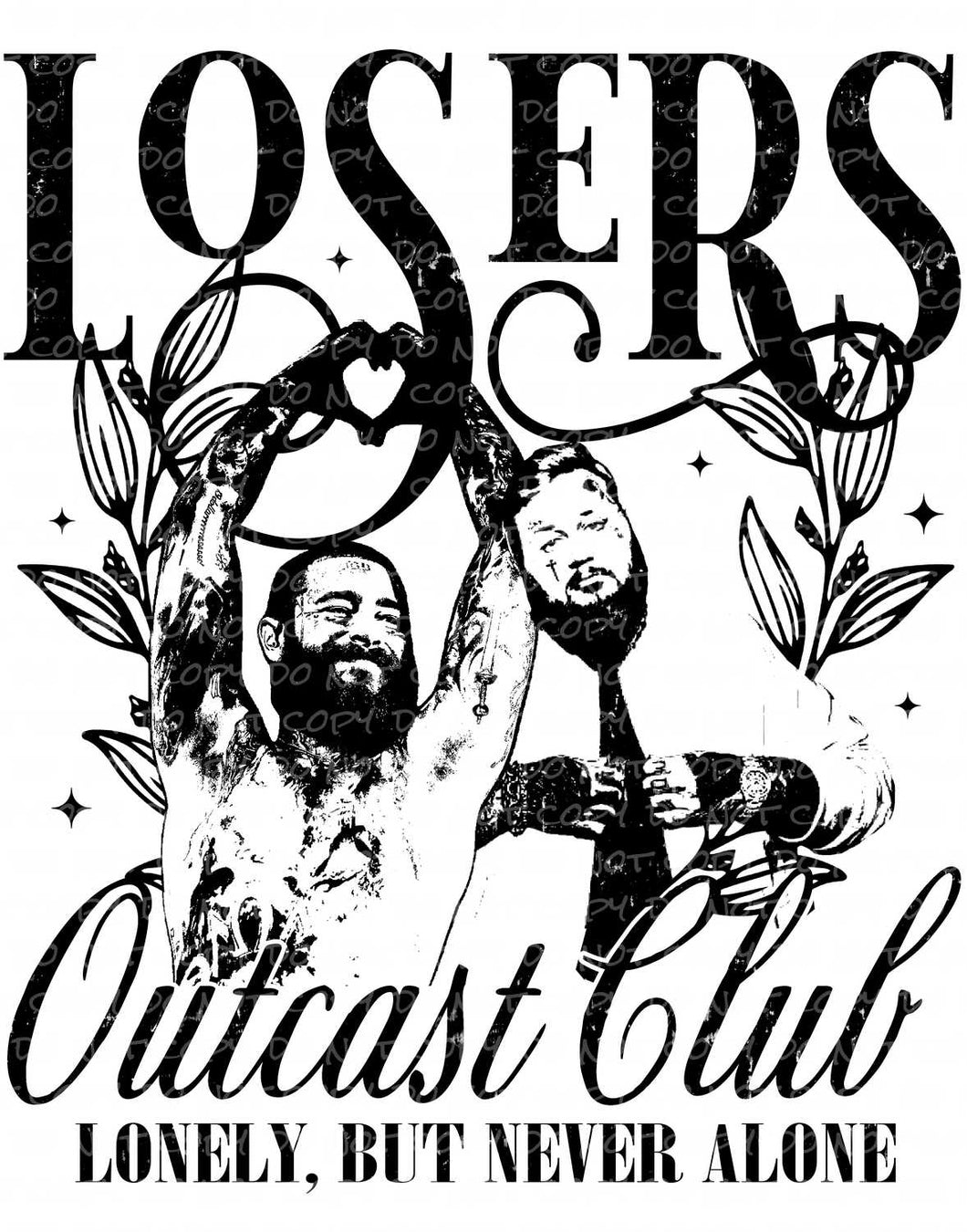 Losers Outcast Club | DTF Ready to Press or Sublimation Transfer