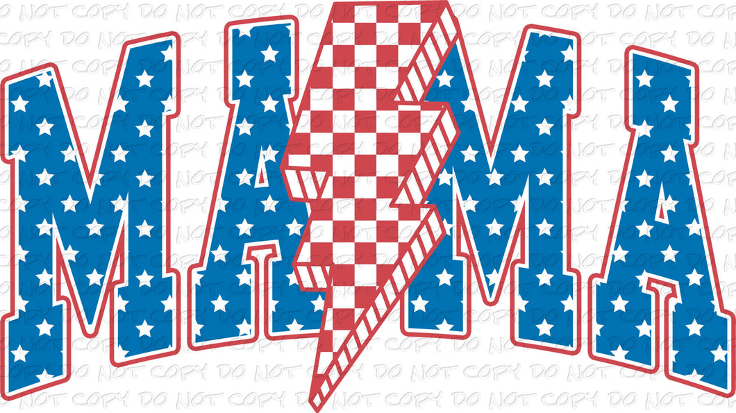 Mama 4th of July Varsity Letters | DTF Ready to Press or Sublimation Transfer