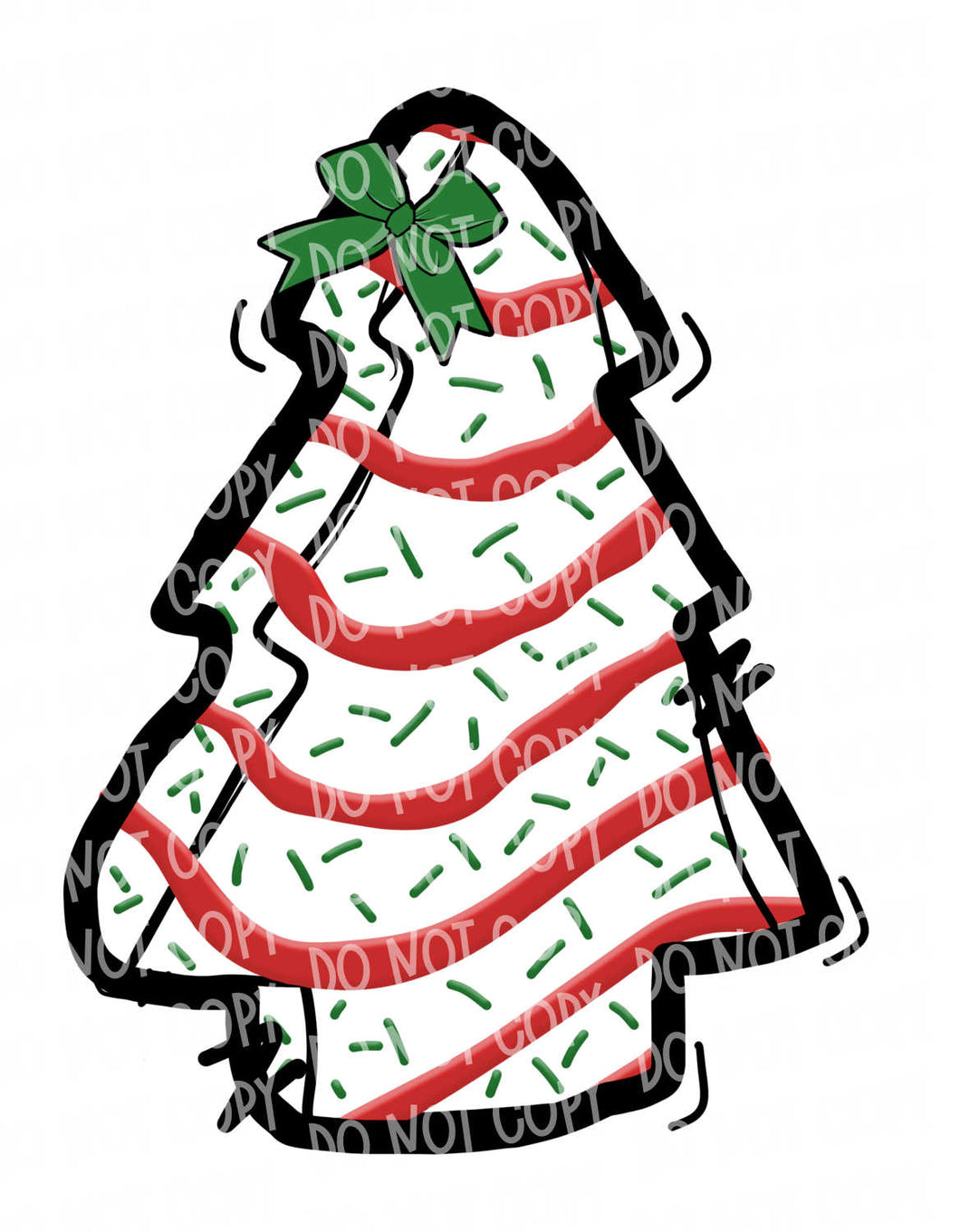 Mama - Christmas Tree Cakes Version with optional pocket/sleeve | DTF Ready to Press or Sublimation Transfer