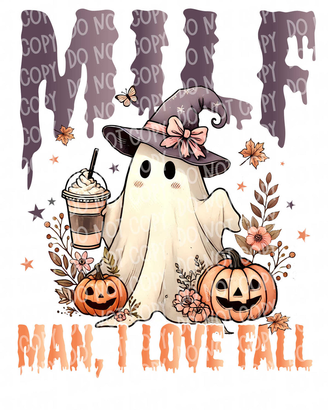 Man I Love Fall Ghost (MILF) | DTF Ready to Press or Sublimation Transfer