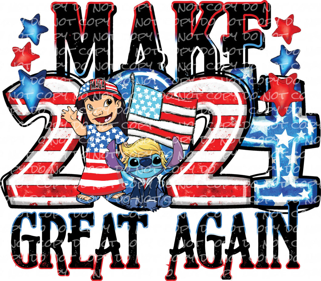 Make 2024 Great Again Blue Animal | DTF Ready to Press or Sublimation Transfer