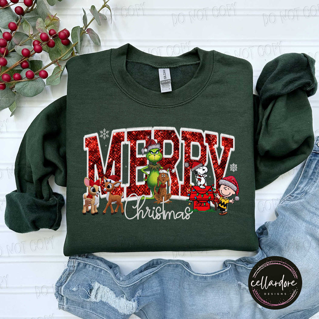 Merry Christmas with Classics Sweatshirt - Completed Apparel Item