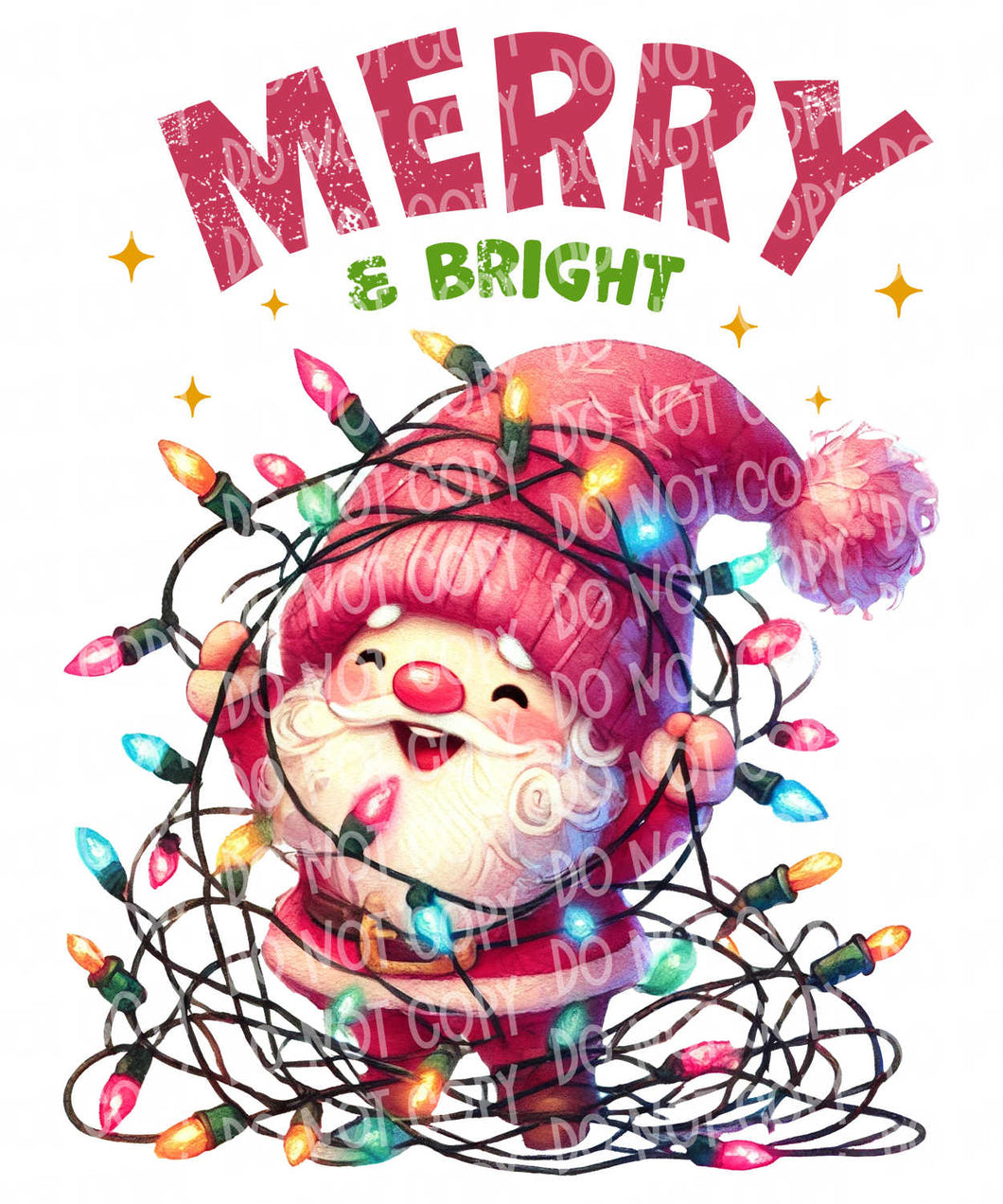 Merry & Bright Gnome | DTF Ready to Press or Sublimation Transfer