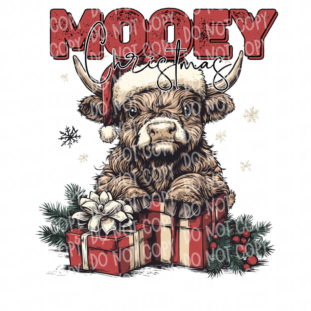 Mooey Christmas Cow | DTF Ready to Press or Sublimation Transfer