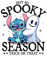 Load image into Gallery viewer, Not so Spooky Season Blue Animal with Ghost | DTF Ready to Press or Sublimation Transfer
