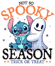 Load image into Gallery viewer, Not so Spooky Season Blue Animal with Ghost | DTF Ready to Press or Sublimation Transfer
