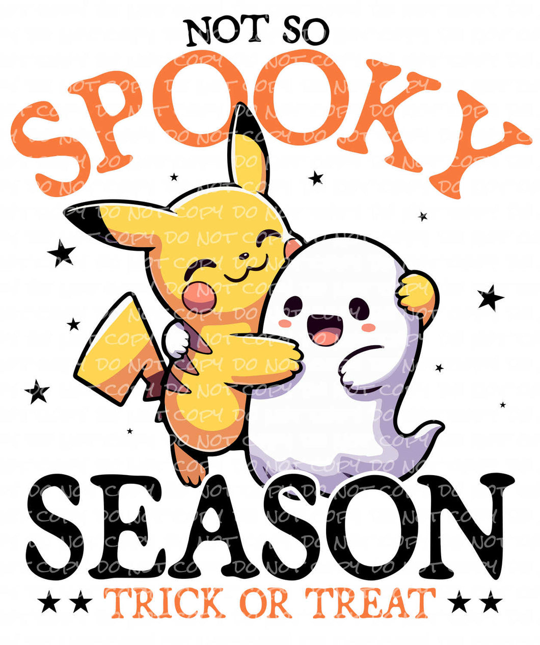 Not so Spooky Season Yellow Animal with Ghost | DTF Ready to Press or Sublimation Transfer