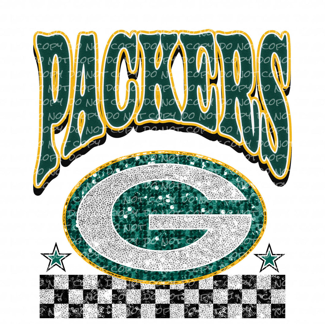 GreenBay Football Bling | DTF Ready to Press or Sublimation Transfer