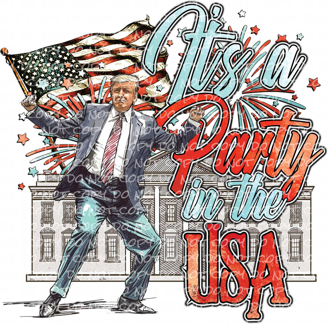 It's a Party in the USA | DTF Ready to Press or Sublimation Transfer