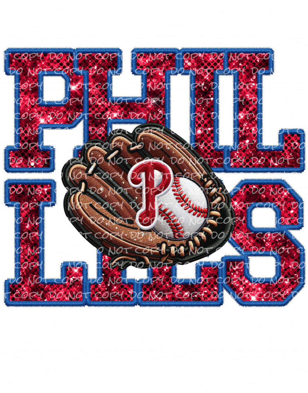 Baseball Faux Embroidery Patch - PA | DTF Ready to Press or Sublimation Transfer