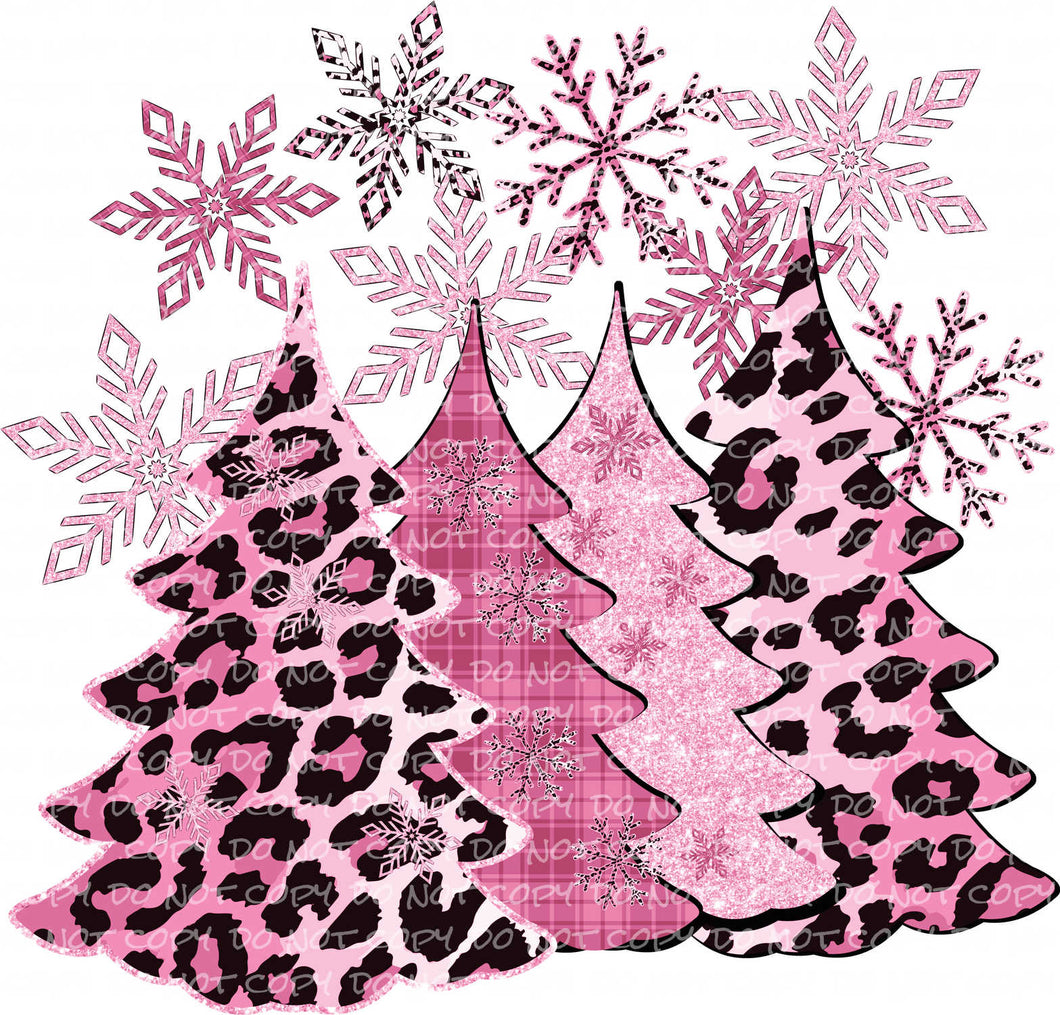 Leopard Christmas Trees | DTF Ready to Press or Sublimation Transfer