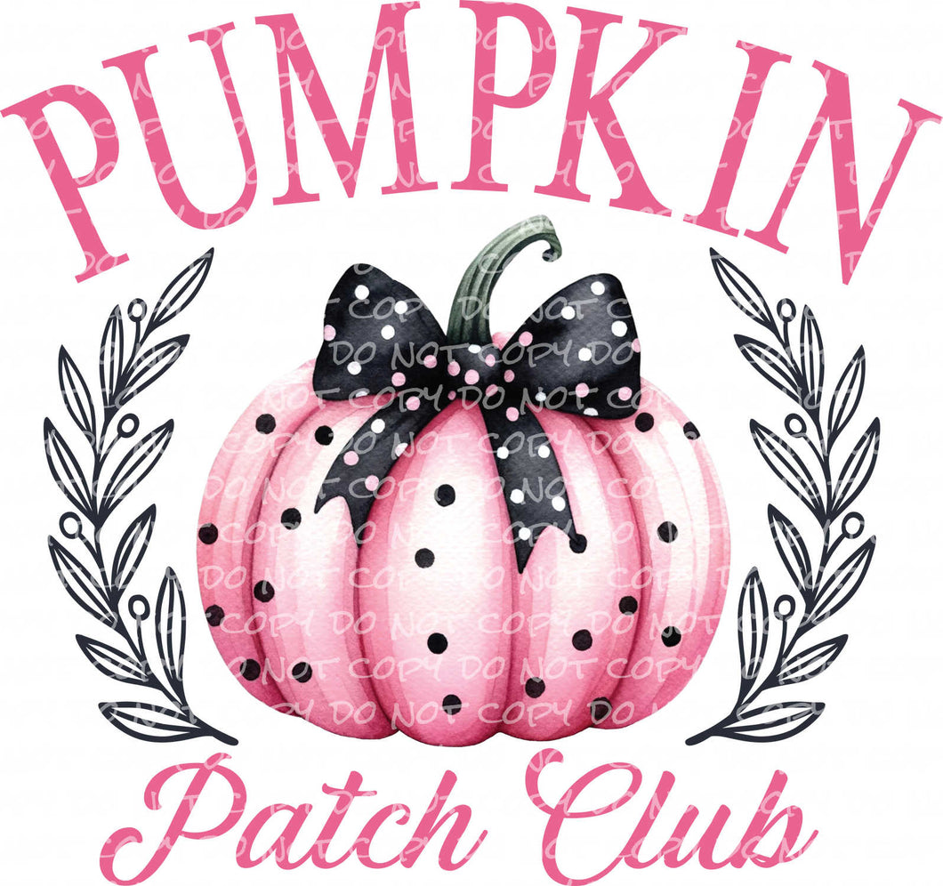 Pumpkin Patch Club Pink | DTF Ready to Press or Sublimation Transfer